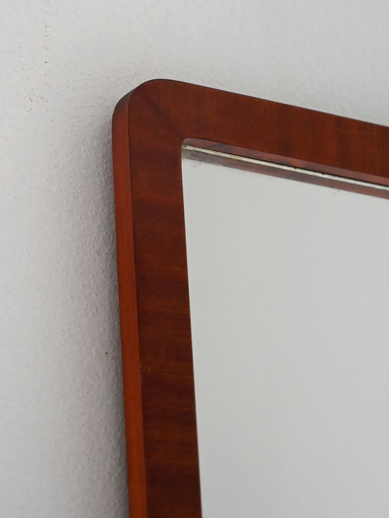 Image 1 of 1940s Scandinavian Art Deco Mirror in Lacquered Mahogany