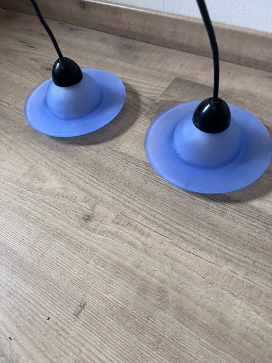 2 Vintage Postmodern Massive UFO Pendant Lights – 80s/90s – Pendant lamps, Glass (photo 6 of 7)