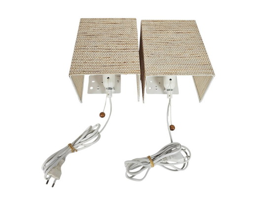 Ikea Wandleuchten, gewebter Schirm, Metall, Korbgeflecht, Weiß, Scandinavian (Foto 3 von 7)