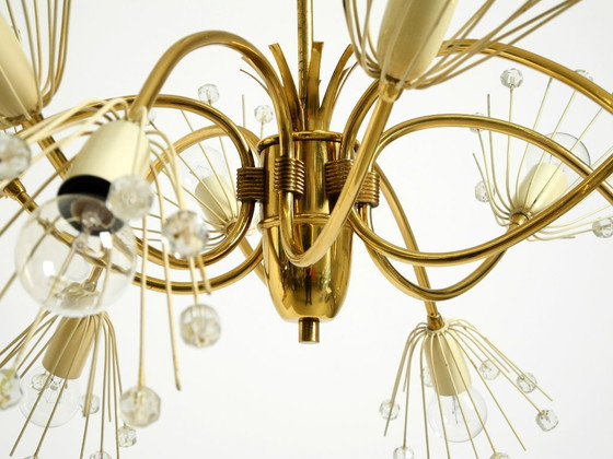 Image 1 of Rare, beautiful brass chandelier by Emil Stejnar for Rupert Nikoll | Mid Century Modern