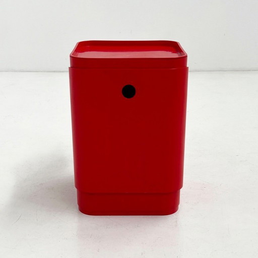 Red Laundry Bin by Anna Castelli for Kartell, 1970s