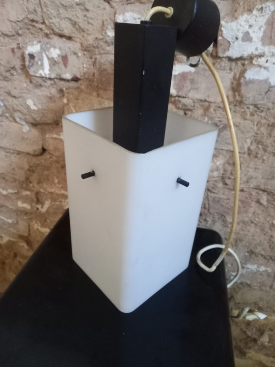 Image 1 of Opaalglazen kroonluchter uit de jaren 60, gemaakt door Stilux 
