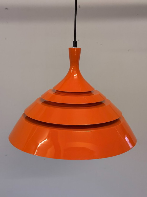 Schnieder Leuchten Pendant lamp – Orange – 70s – Metal (photo 9 of 12)