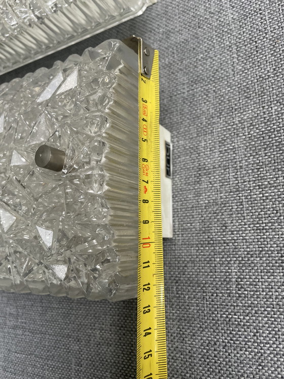 Image 1 of 2 vintage BUR wandlampen ijsglas kristal