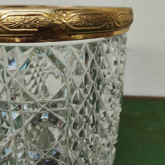 Image 1 of Vaso vintage Regency, vaso per fiori. Cristallo e ottone