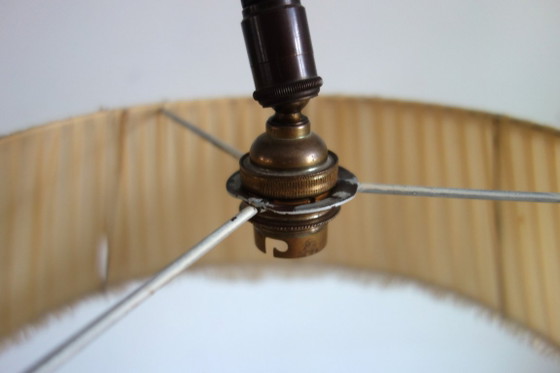 Image 1 of Tripod metal floor lamp with shelf, 1950s/60s, France