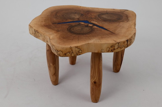 Image 1 of Salontafel van walnoothout met natuurlijke randen, handgemaakt, Logniture