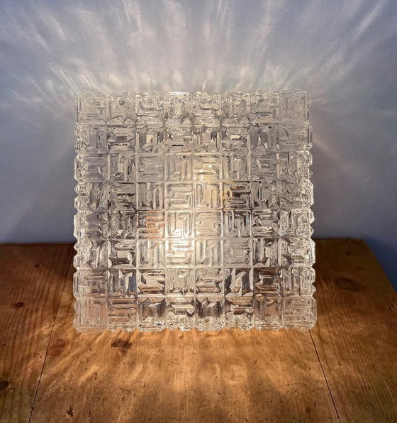 Vintage Glass Wall Or Ceiling Light, 1970s, Metal, Transparent, Modern (photo 11 of 15)
