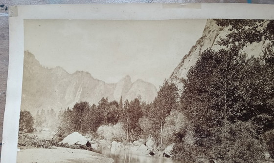 Image 1 of Carleton E. Watkins (1829–1916) Self portait on stone, Yosemite park.