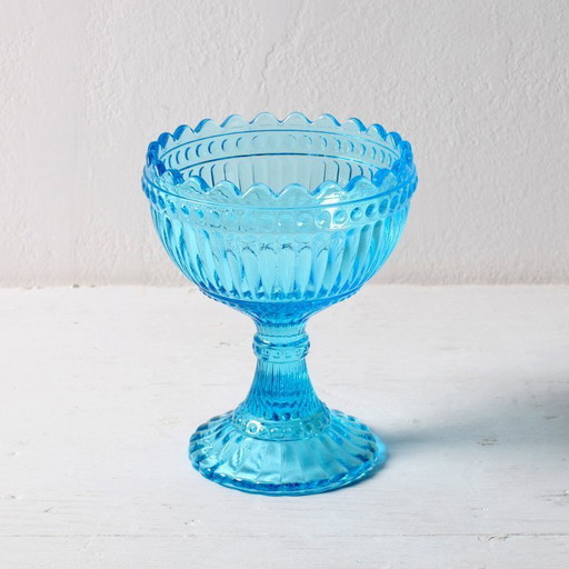 Mid-Century Iittala Marimekko Aqua Blue Schale / Vintage traditionelle finnische Sockelschale Marimekko / Iittala / 2000er Jahre