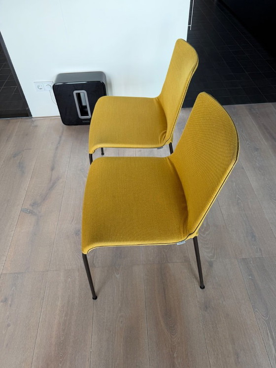 Lot de 4 chaises de salle à manger Walter Knoll Liz (Claudio Bellini), Textile, Métal, Turquoise (photo 6 sur 7)