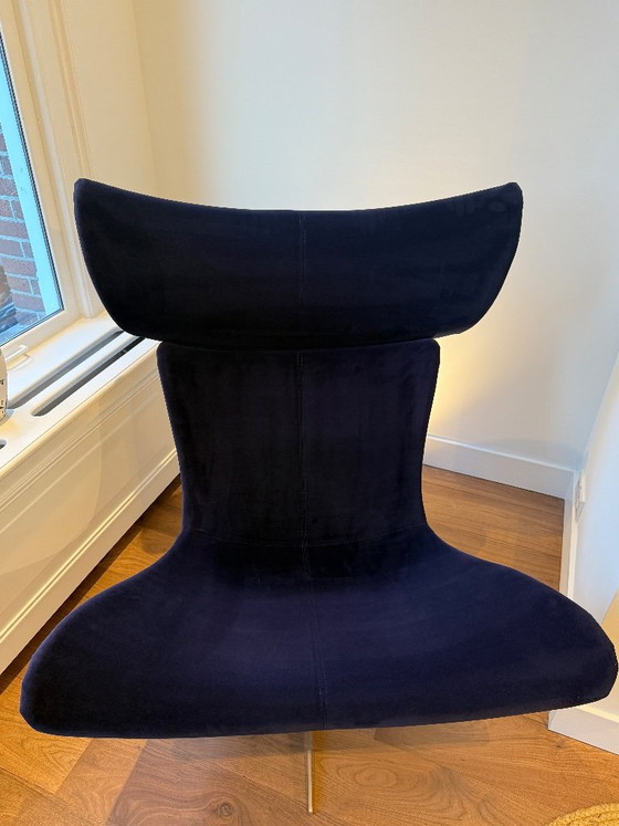 Fauteuil et repose-pieds BoConcept Imola par Henrik Petersen - Velours bleu foncé – Metal, Velvet (photo 3 of 17)