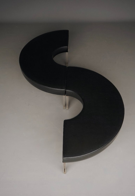 Mid-Century Round Modernist Benches. 1960s. Set of 2 – Metal, Plastic (photo 20 of 23)