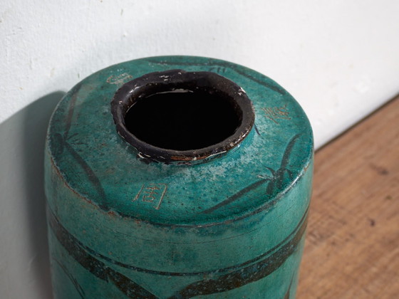 Antique tall turquoise green vase (c.1820) #30 (photo 20 of 40)