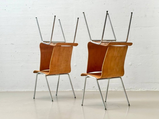 Image 1 of Set van 4 stapelbare stoelen van IGH Herisau, Zwitserland, jaren 70.