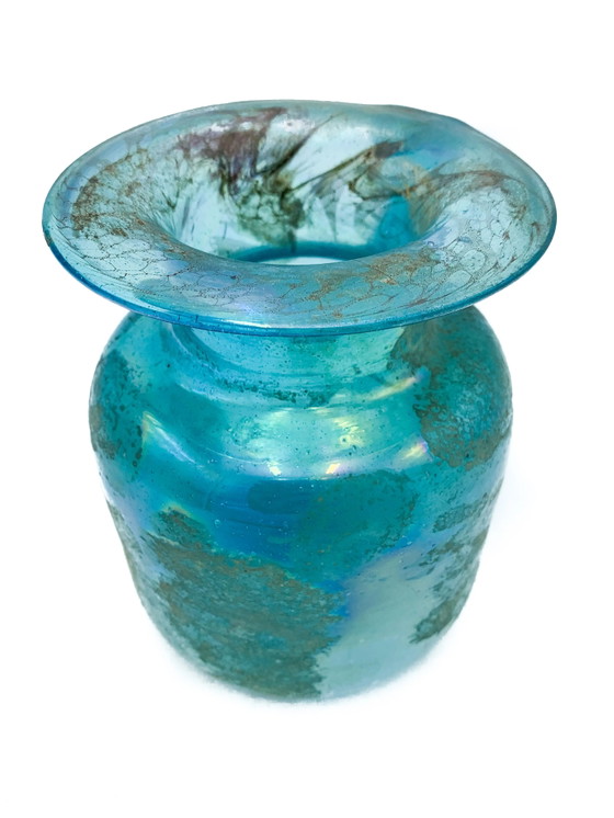 Vaso in vetro Scavo azzurro degli anni '30 – Vasi (photo 2 of 6)