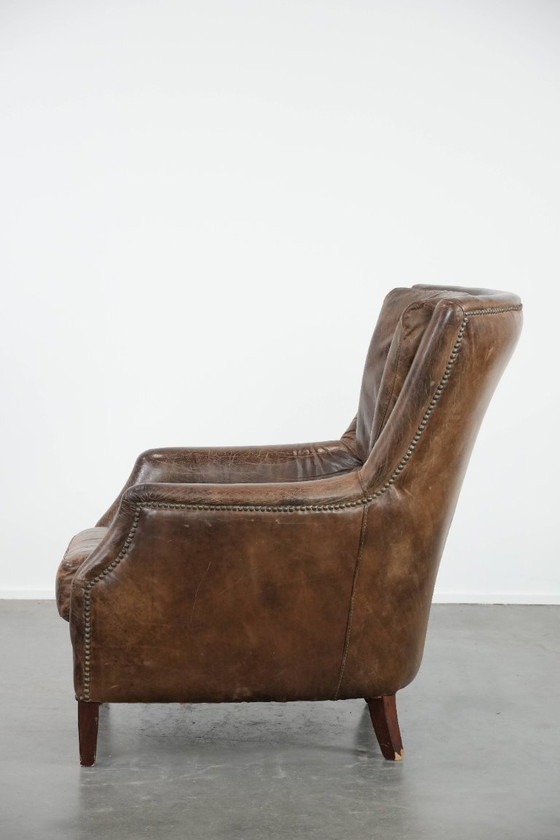 Image 1 of Vintage rundleren fauteuil met prachtige en sprekende kleuren