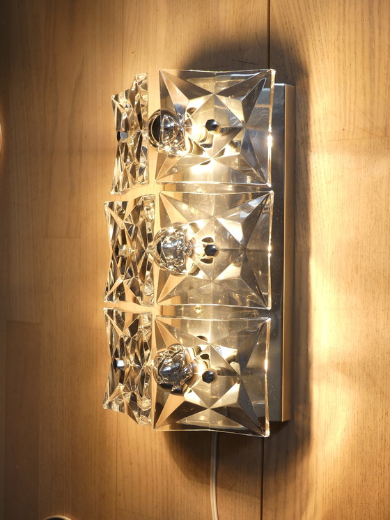 Image 1 of Lámpara de pared Kinkeldey Space Age con 6 cristales UK1aEb