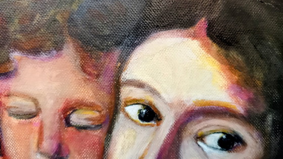 Image 1 of T.v.Steenbergen "mother and Child" 30 x 30 cm