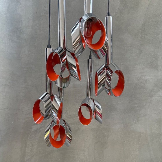 Design vintage - Lampe à suspension RAAK Amsterdam Tulip Cascade – Chrome (photo 11 of 15)
