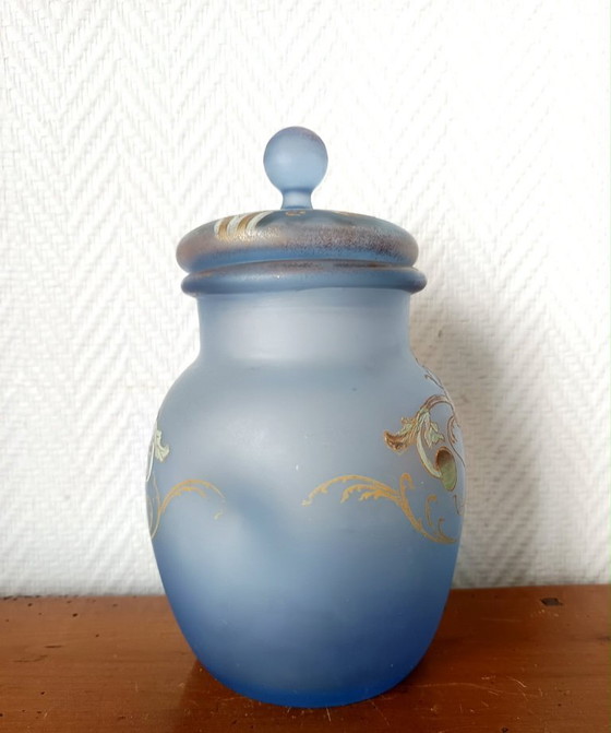 Image 1 of Art Nouveau covered vase with anemones