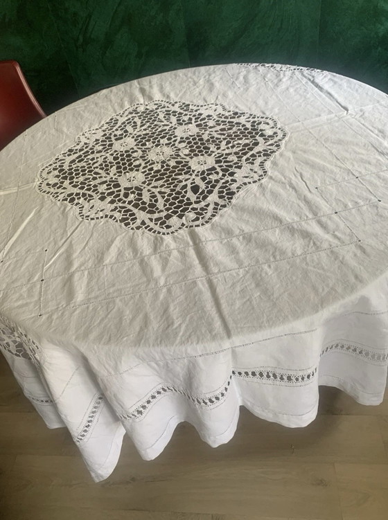 Splendida Tovaglia Antica Quadrata 210x210 cm Lino / Pizzo – Accessori da tavola, Cotone, Altro (photo 2 of 15)