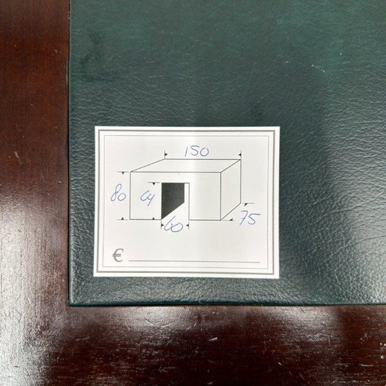 Klassischer englischer Schreibtisch mit grüner Ledereinlage – Leather, Wood (photo 19 of 19)