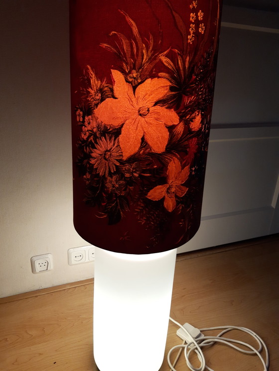 Image 1 of Doria floor lamp with original floral shade from the sixties