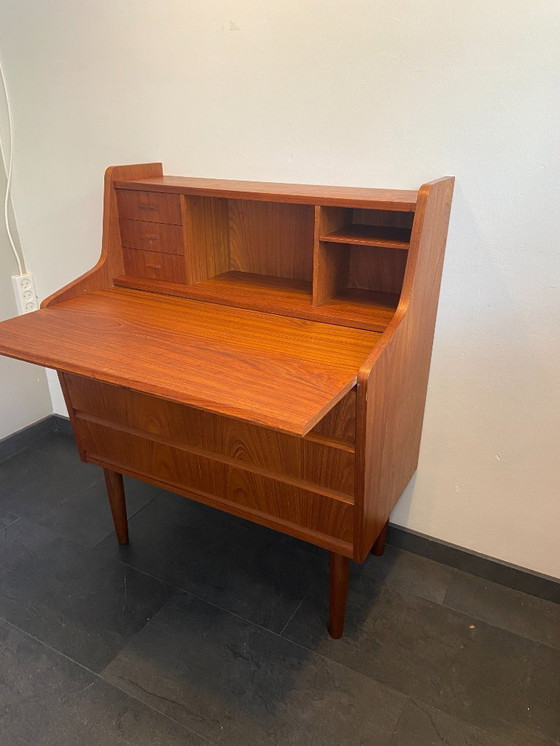 Image 1 of Vintage Danish secretaire with 3 drawers