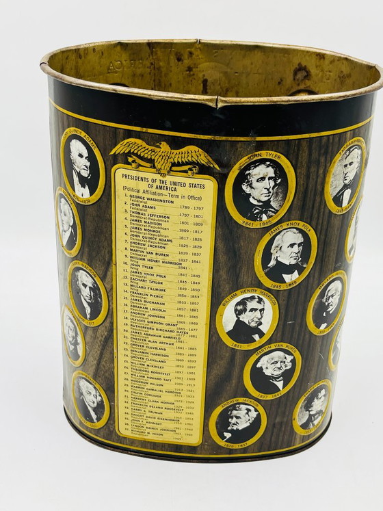 Cestino per la carta straccia vintage in metallo di J.L. Clark, Presidents – JL Clark, Oggetti decorativi (photo 8 of 15)