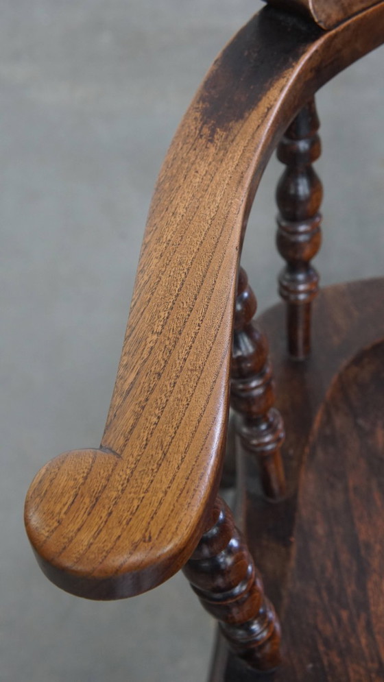 Image 1 of Englischer antiker Beistell-/Schreibtischstuhl/Kapitänsstuhl aus dem frühen 19. Jahrhundert