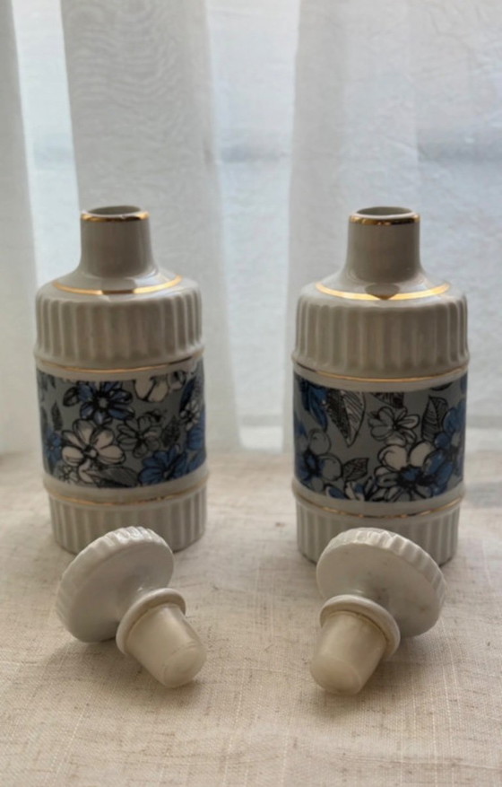 Image 1 of Floral ceramic vanity set, 1970s