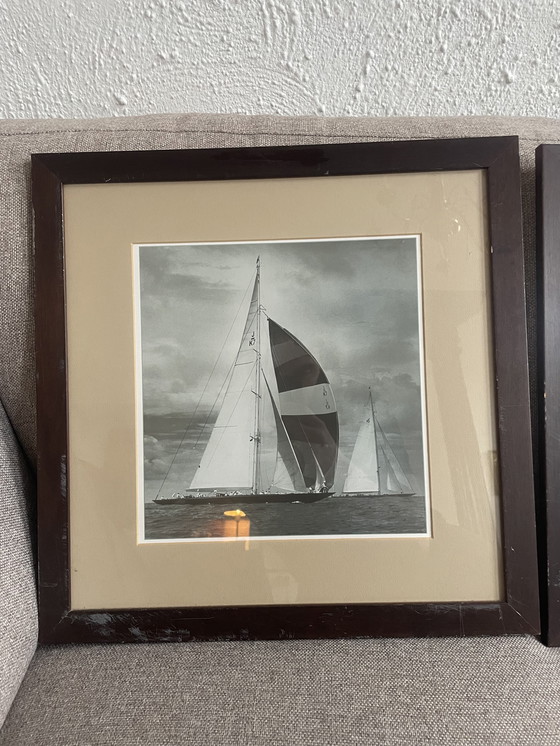 Image 1 of Ensemble de photos encadrées d'un voilier