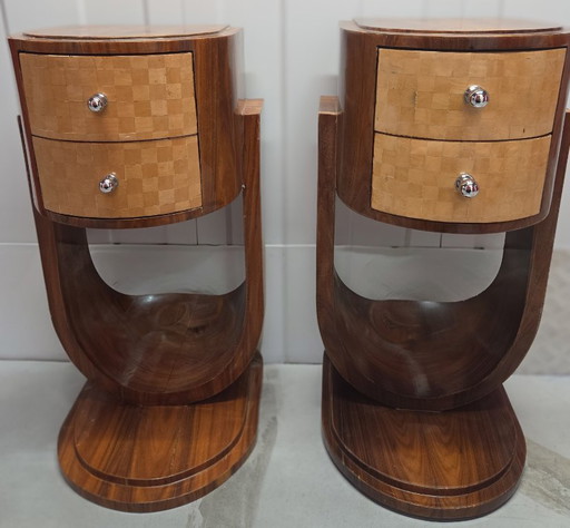2 Art Deco side tables, 1930