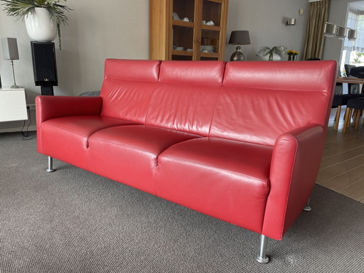 Canapé design 3 places en cuir Leolux Rooby – état impeccable – 2x