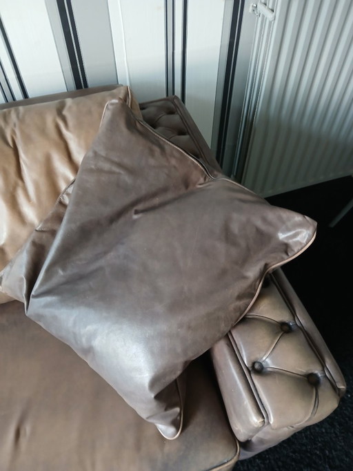 Leather sofa brown