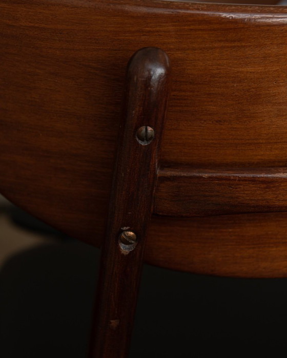 Image 1 of Vintage Dining Chairs by Louis van Teeffelen for AWA (Set of 6) | Reupholstered in Black Skai | Dutch Mid-Century | 1960s