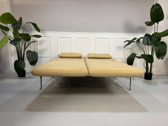 Image 1 of Brühl Roro Designer Leder Beige Sofa Schlafsofa Gäste Couch