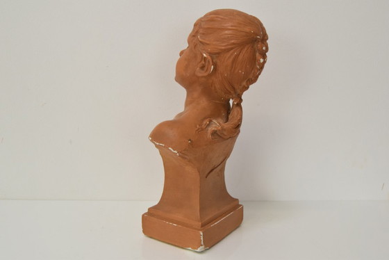 Image 1 of Gipsen buste uit de Belle Époque-periode door Jindřich Říha, jaren 1890.