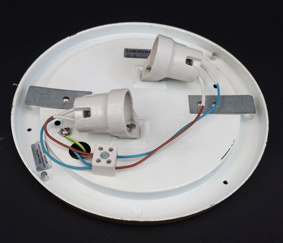 Image 1 of Lampada da soffitto vintage Limburg con vetro a bolle, modello A 643, a incasso, anni '70.