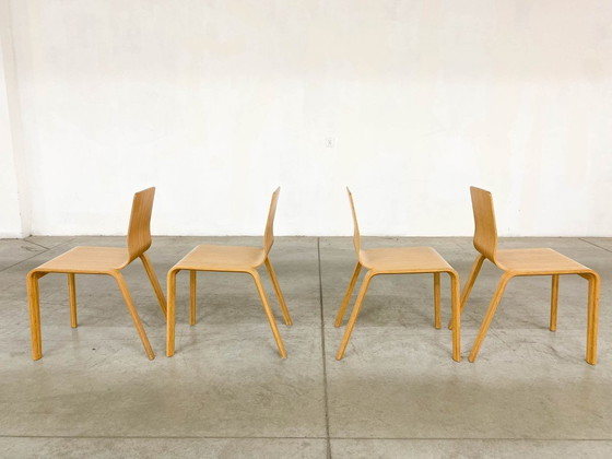 Image 1 of Bamboo Dining Set Table and Chairs by Henrik Tjaerby for Artek Studio, Set of 5