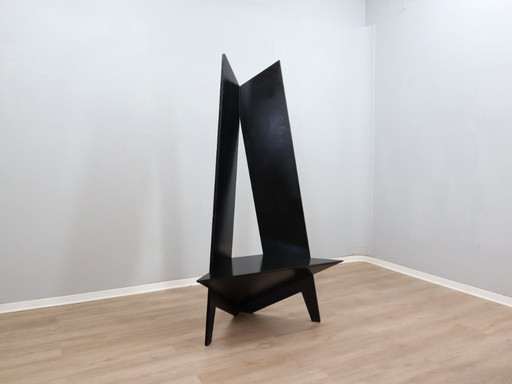 Chaise à dossier haut postmoderne, style Studio Alchimia et Memphis, années 1980