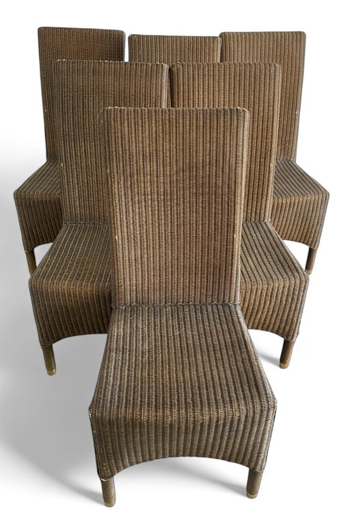 Set van 6 vintage Lloyd Loom stoelen, 20e eeuw