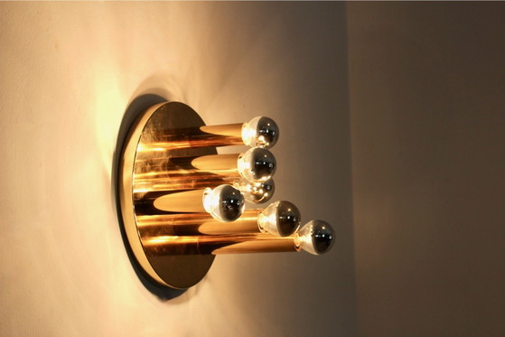 Messing Plafondlamp of Wandlamp, Glashütte, Glashütte Limburg, Wandlampen (foto 2 van 10)