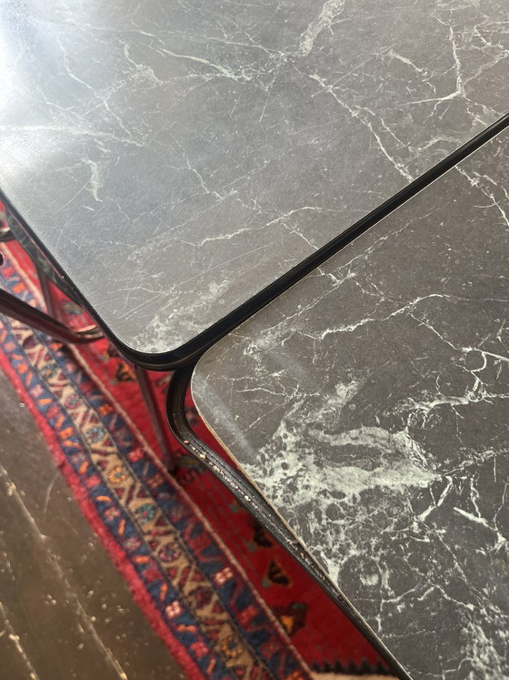 Image 1 of Vintage Formica extendable dining table with 6 chairs