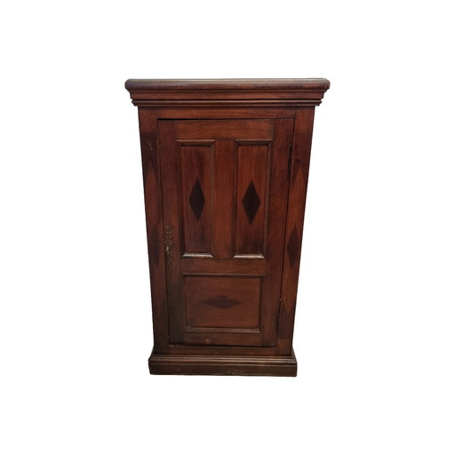 Antique French mahogany hanging cabinet with panes, circa 1870
