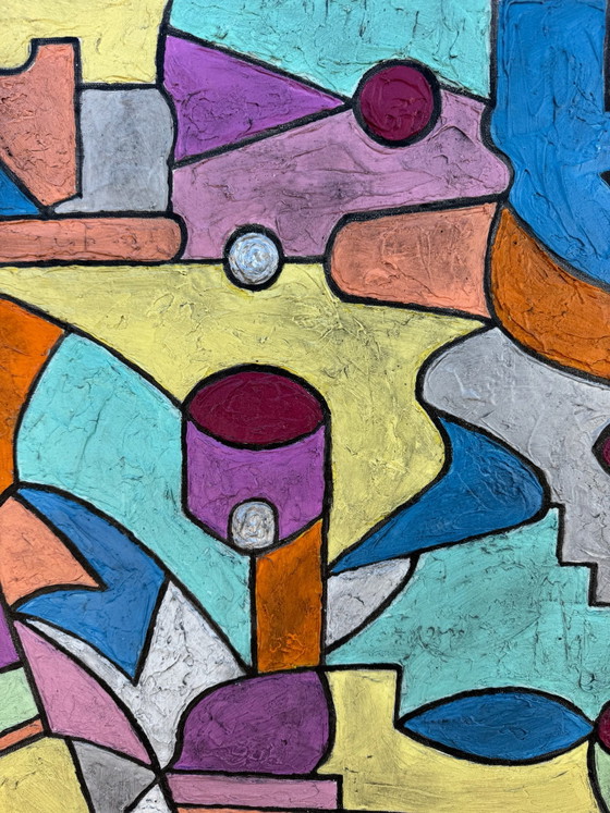 Tableau abstrait géométrique coloré – Peintures et dessins, Toile (photo 10 of 14)