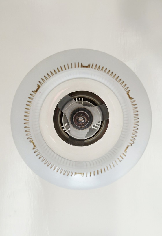 Image 1 of Lampada a sospensione vintage - Ca. 1950 - ottone - vetro rivestito - Italia