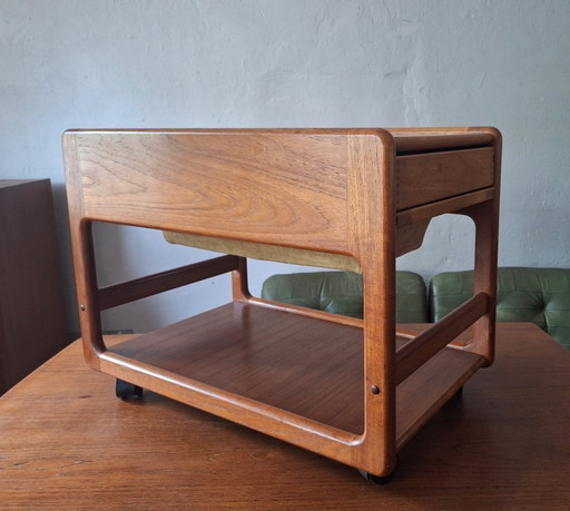 Teak Multifunctional Bar Cart Serving Trolley, Denmark 1960s