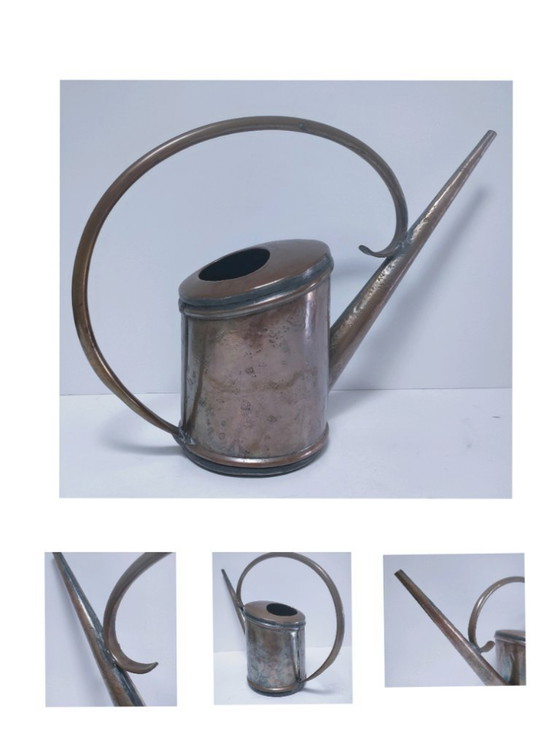 Image 1 of arrosoir cuivre grande anse courbe vintage